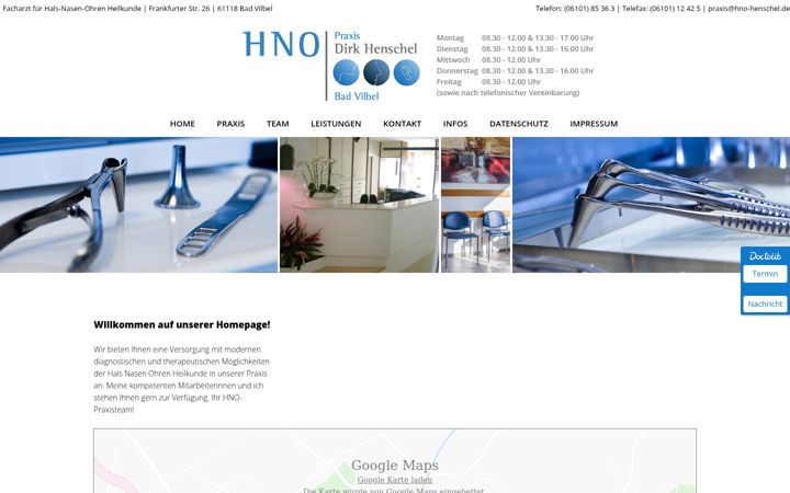 Ekraanipilt saidist hno-henschel.de