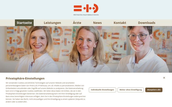 Screenshot of hno-in-eppendorf.de