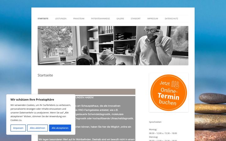 Screenshot of hno-johannssen.de