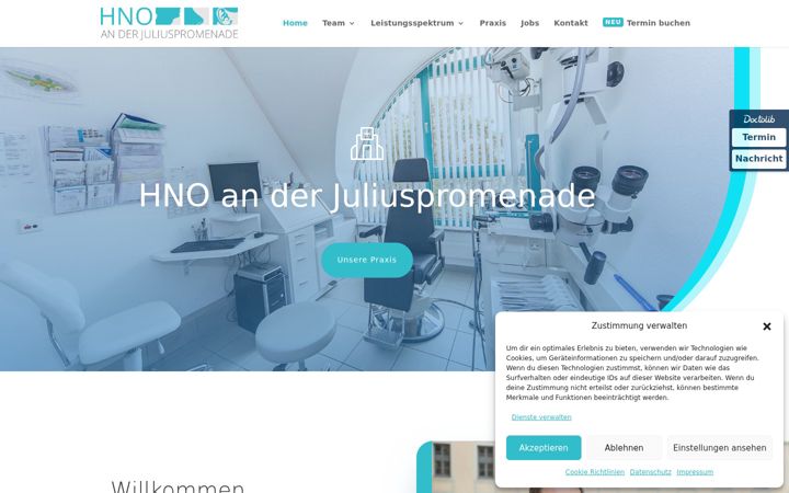 Screenshot of hno-juliuspromenade.de