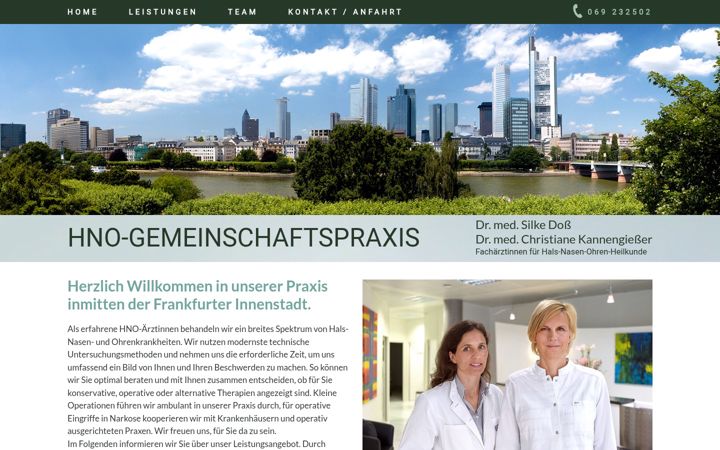 Screenshot of hno-kaiserstrasse.de