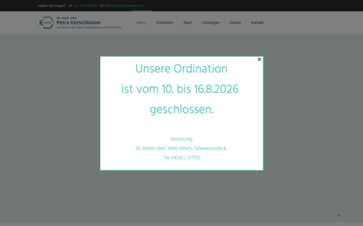 Screenshot of hno-kerschbaum.at