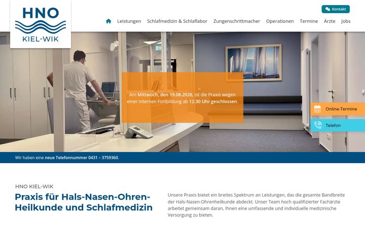 Screenshot of hno-kiel-wik.de