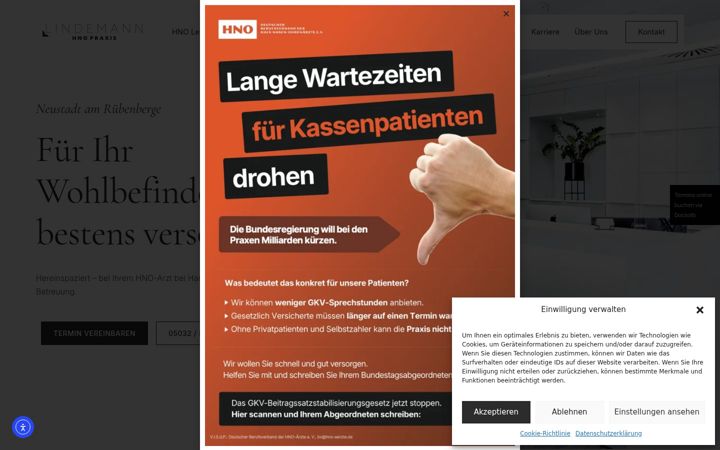Screenshot of hno-lindemann.de