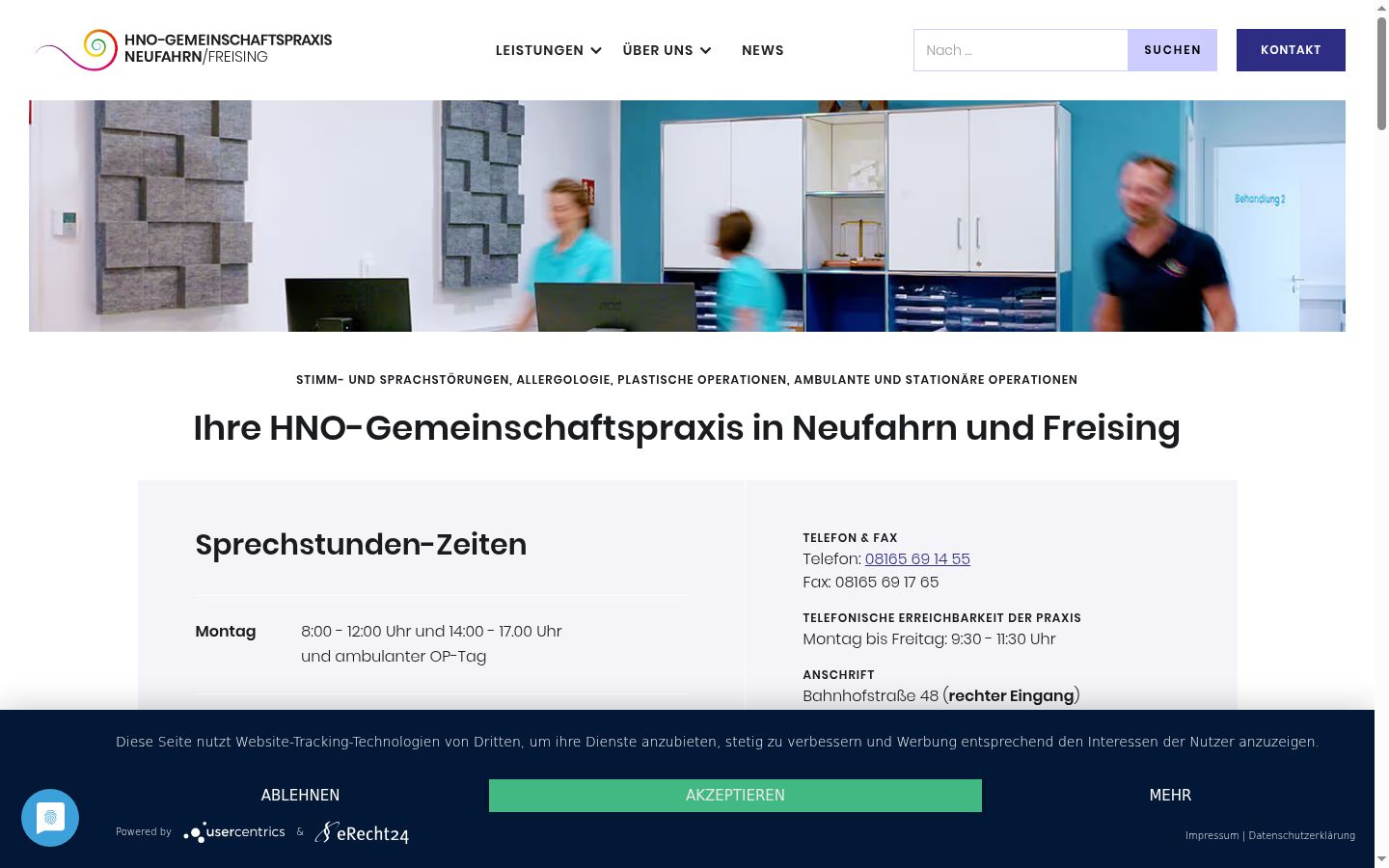 Screenshot des Einwilligungsbanners vor jeglicher Interaktion