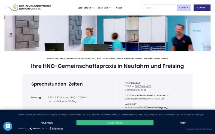 Screenshot of hno-neufahrn.de