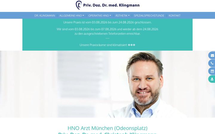 Screenshot of hno-praxis-muenchen.com