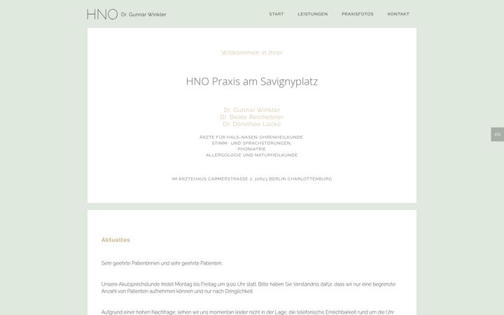 Screenshot of hno-savignyplatz.de