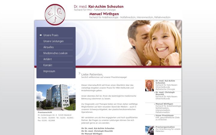 Screenshot of hno-scheuten.de
