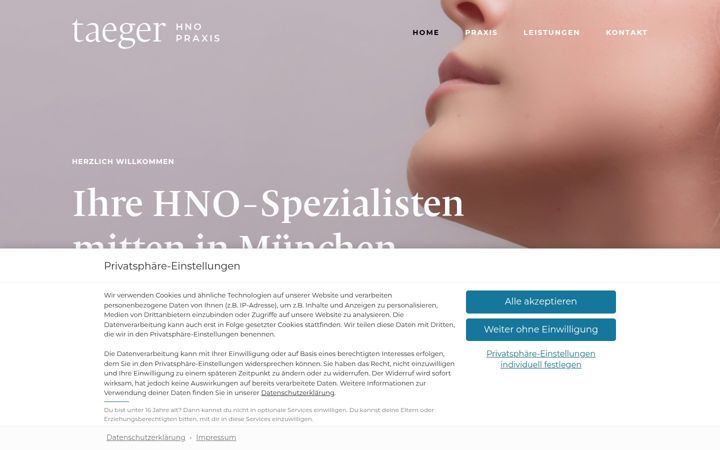 Screenshot of hno-taeger.de
