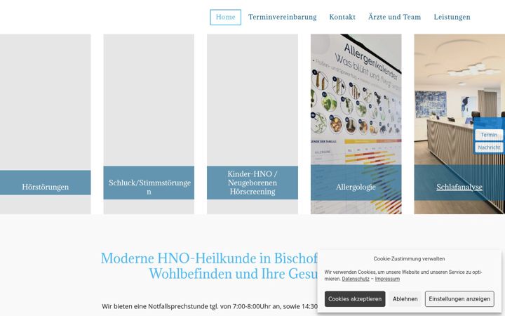 Screenshot of hno-zentrum-mainspitze.de