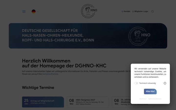 Screenshot of hno.org