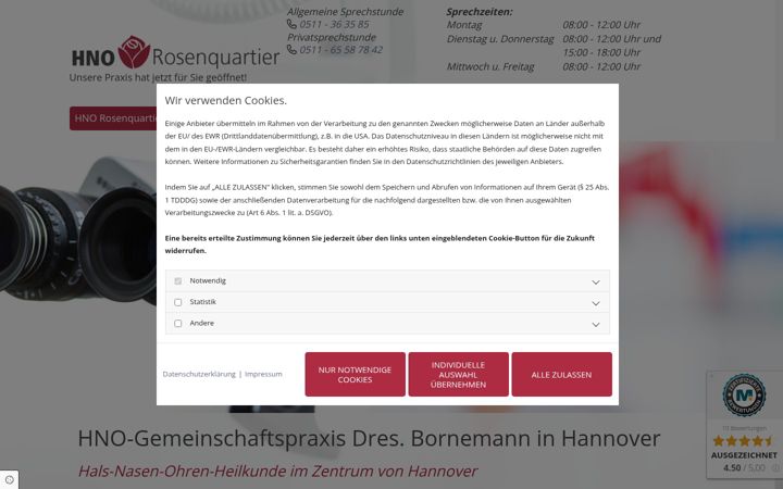 Screenshot of hnopraxis-bornemann.de