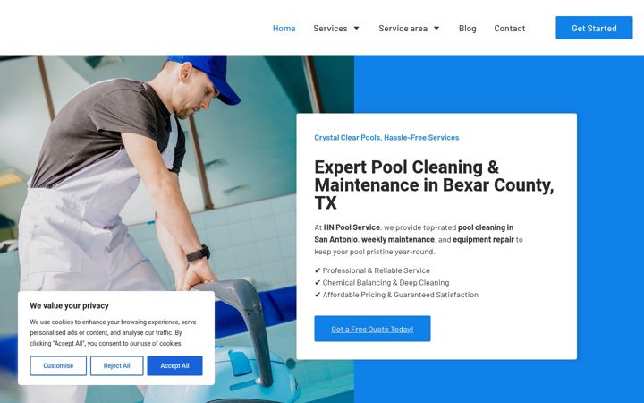 Screenshot of hnpoolservicellc.com
