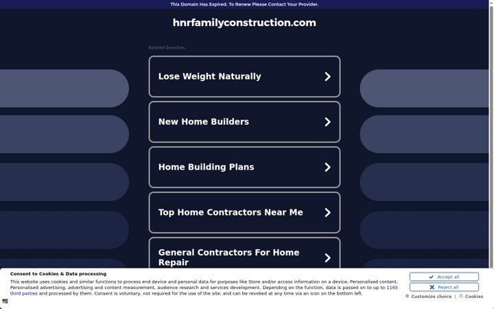 Skærmbillede af hnrfamilyconstruction.com