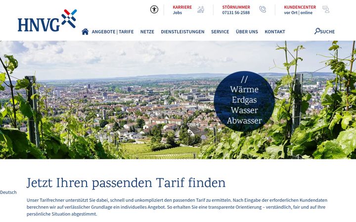 Screenshot von hnvg.de