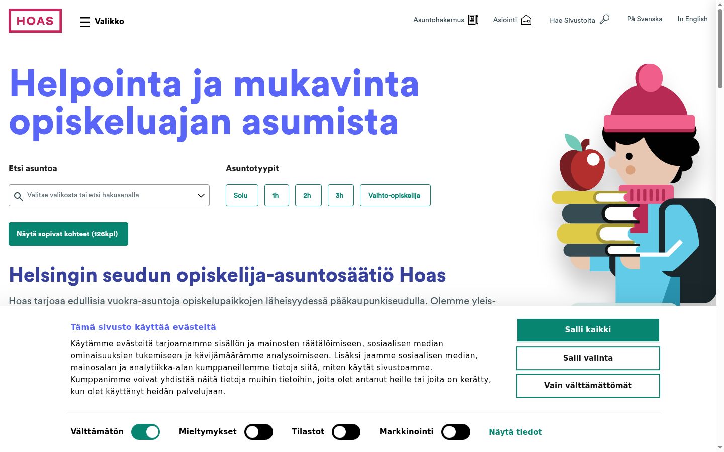 Sutikimo reklamjuostės, rodytos prieš bet kokią sąveiką, ekrano kopija