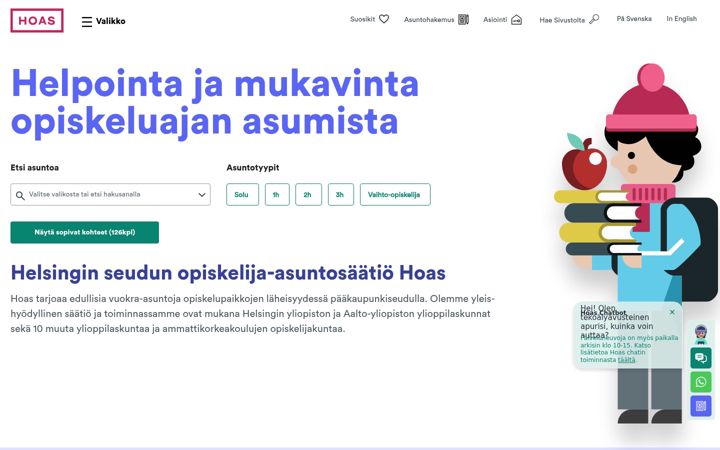 Screenshot of hoas.fi