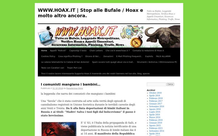 Screenshot of hoax.it