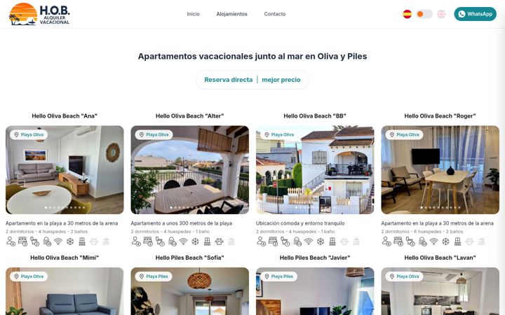 Screenshot of hobalquilervacacional.com