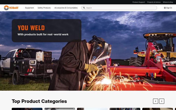 Screenshot of hobartwelders.com