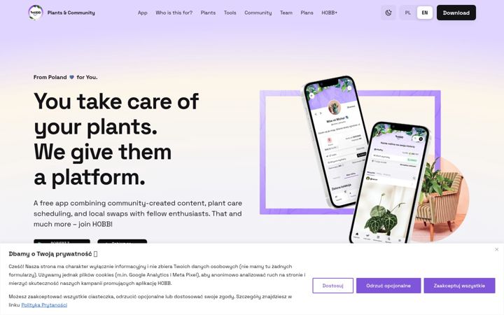 Screenshot of hobbapp.com