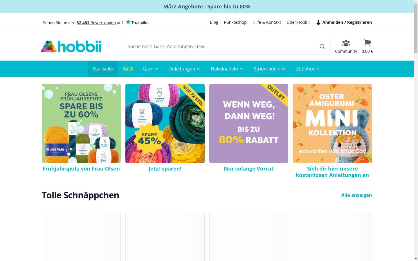Screenshot of hobbii.de