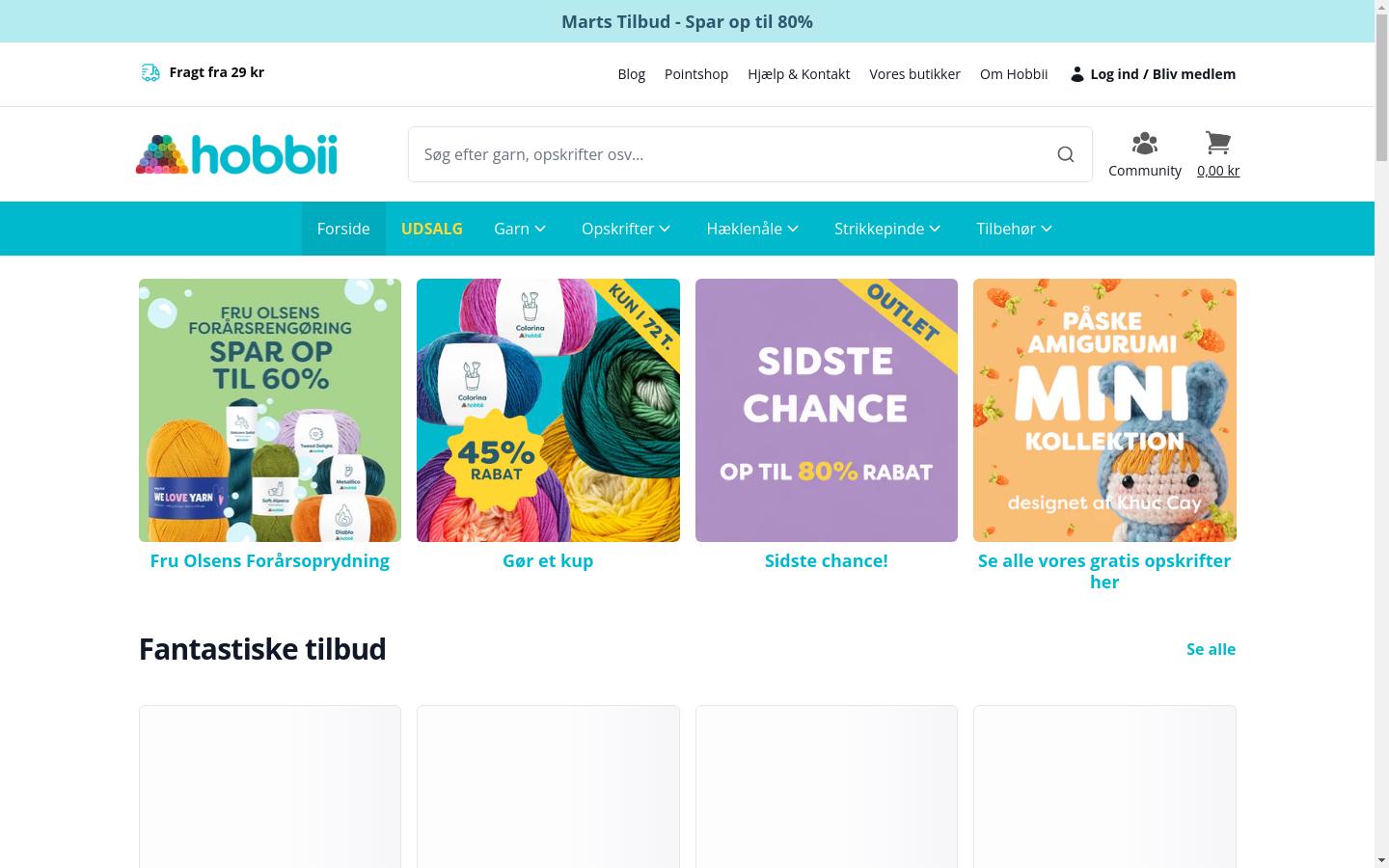 Screenshot of hobbii.dk