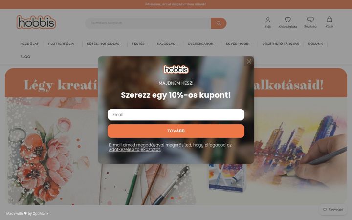 Screenshot of hobbis.hu