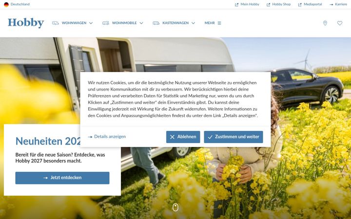 Screenshot of hobby-caravan.de