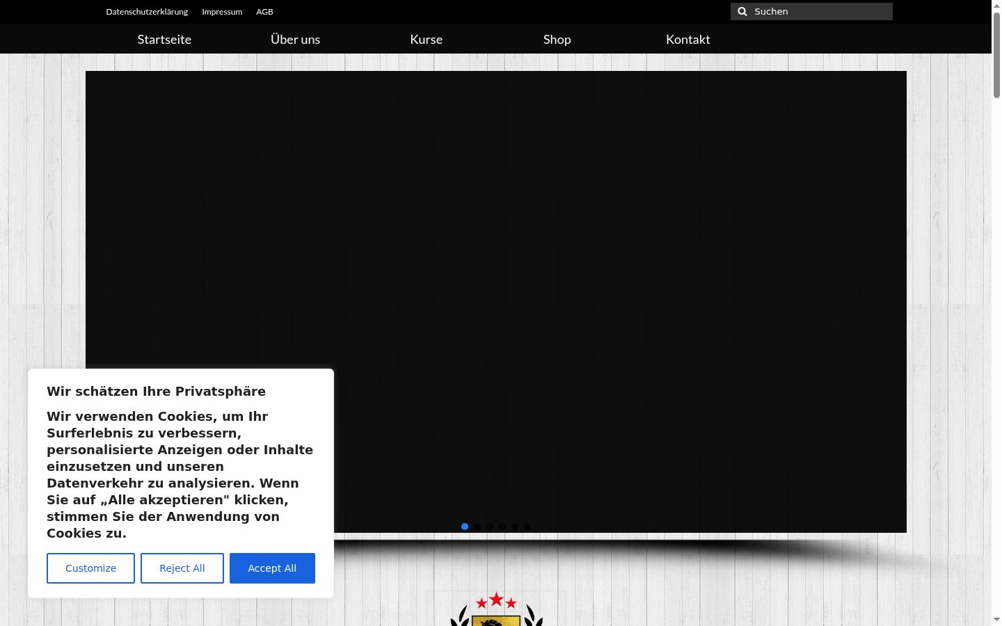 Screenshot del banner di consenso mostrato prima di qualsiasi interazione