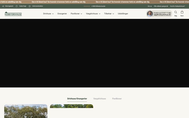 Screenshot of hobbydrivhuse.dk