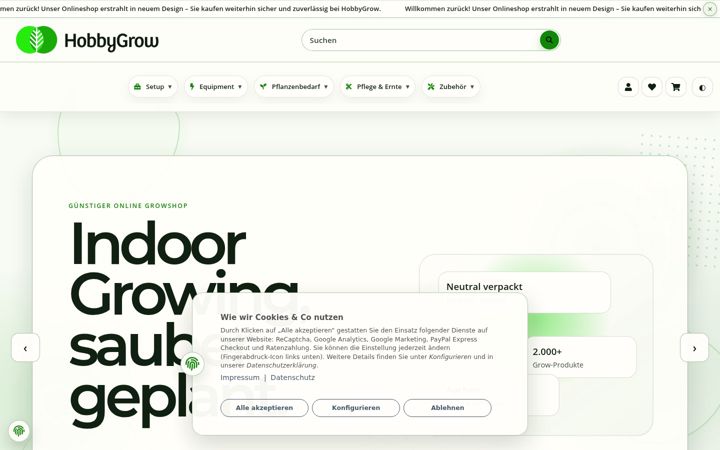 Screenshot of hobbygrow.de