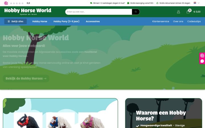 Screenshot of hobbyhorseworld.nl