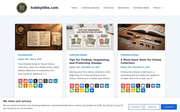 Screenshot of hobbyilike.com