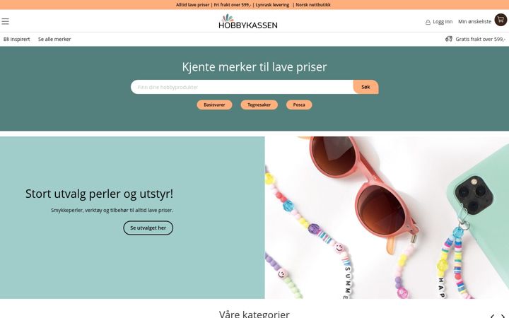 Screenshot of hobbykassen.no