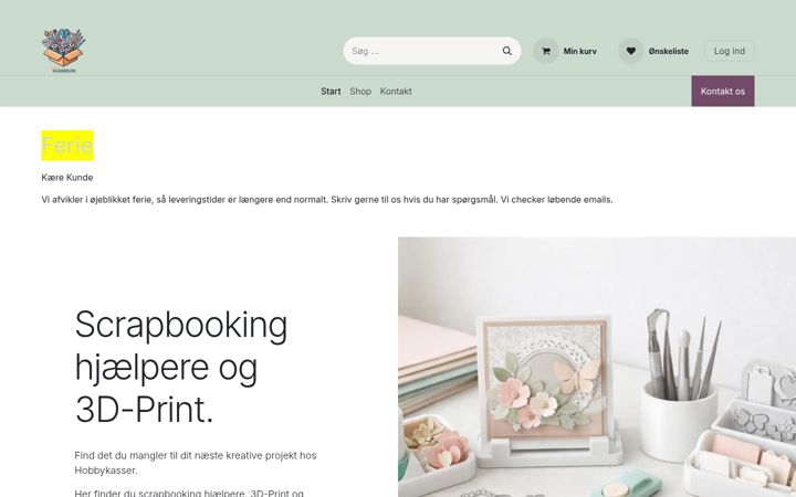 Screenshot of hobbykasser.dk