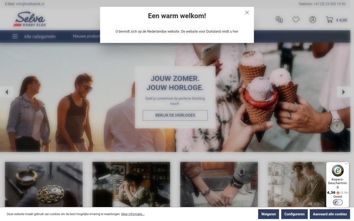 Screenshot of hobbyklok.nl