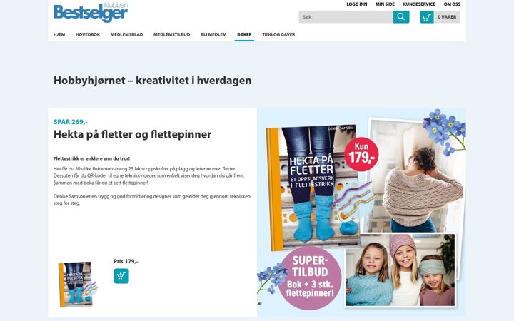 Screenshot of hobbyklubben.no