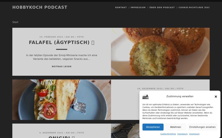 Screenshot of hobbykoch-podcast.de
