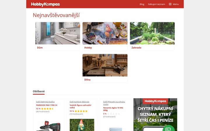 Screenshot of hobbykompas.cz
