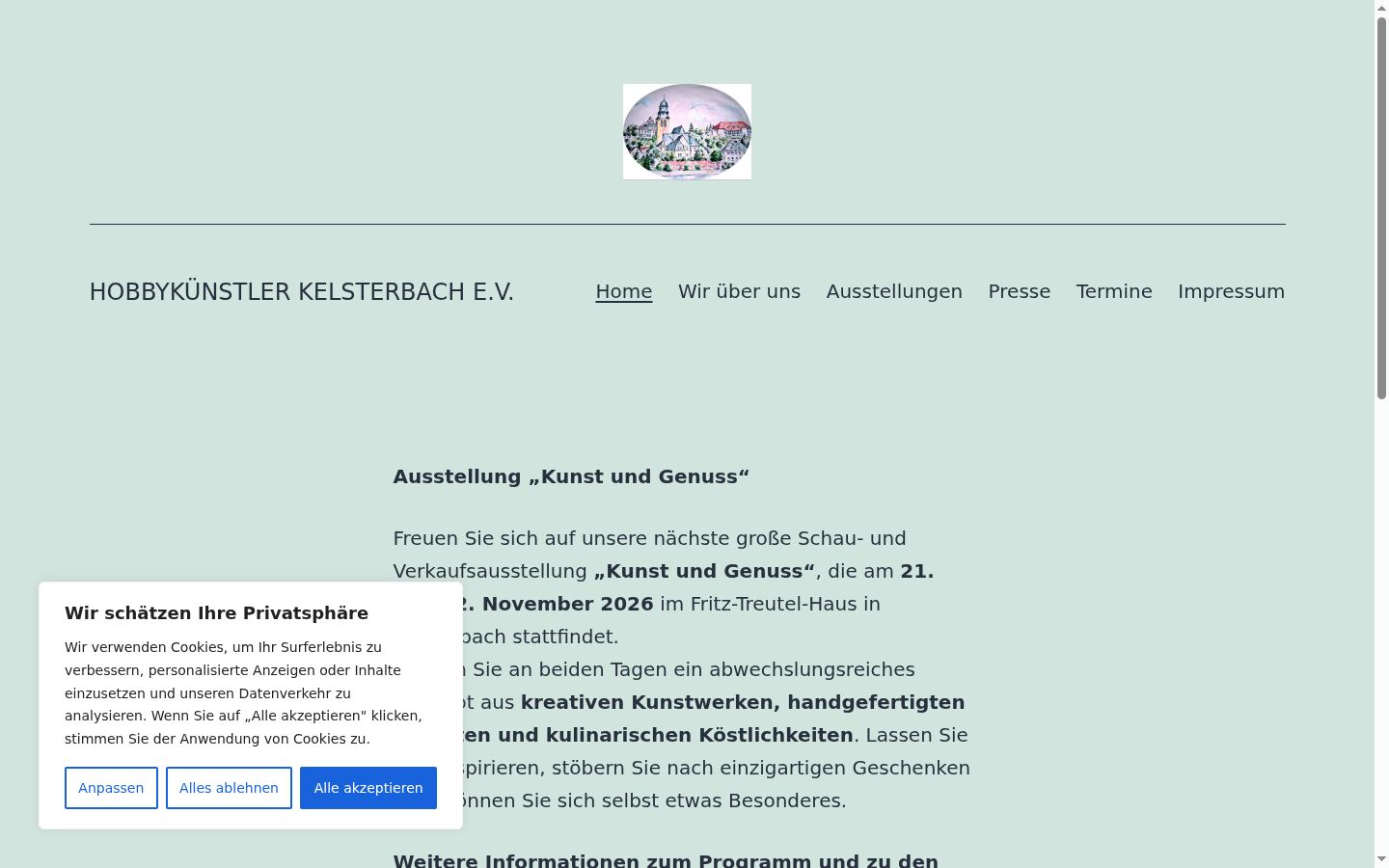 Screenshot of the consent banner shown before any interaction