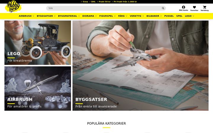 Screenshot of hobbyland.se