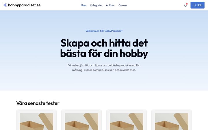 Screenshot of hobbyparadiset.se