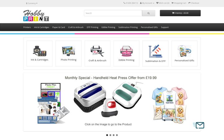 Screenshot of hobbyprint.co.uk
