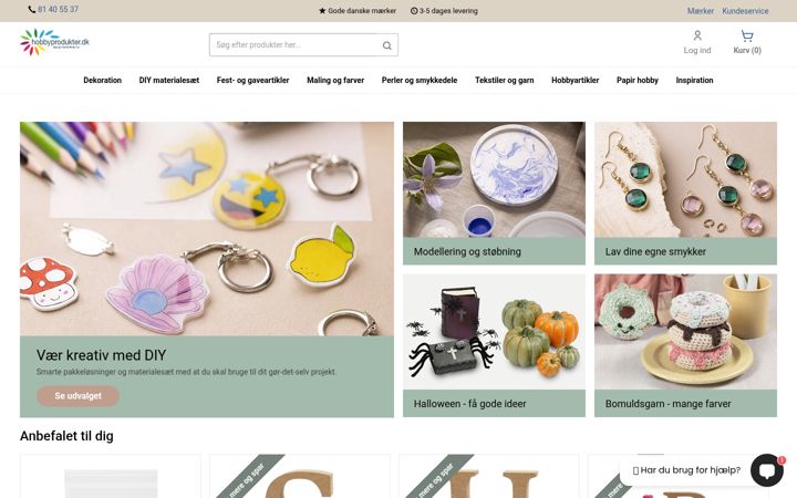 Zrzut ekranu hobbyprodukter.dk