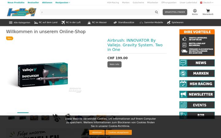 Screenshot of hobbyshop.ch