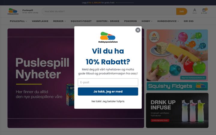 Screenshot of hobbyspesialisten.no