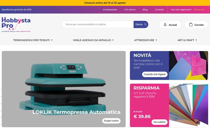 Screenshot of hobbystapro.com