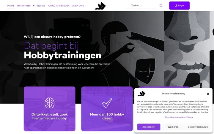 Screenshot of hobbytrainingen.nl